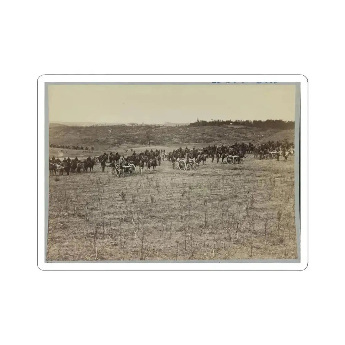 Artillery Going Into Action on South Bank of Rappahannock River - June 4, 1863 (U.S. Civil War) STICKER Vinyl Kiss-Cut Decal 4 Inch White - The Sticker Space