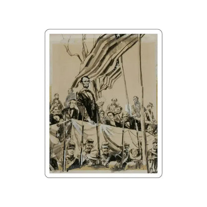 Artwork of Abraham Lincoln (Magazine Illustration) STICKER Vinyl Die-Cut Decal White Die-Cut 5 Inch - The Sticker Space