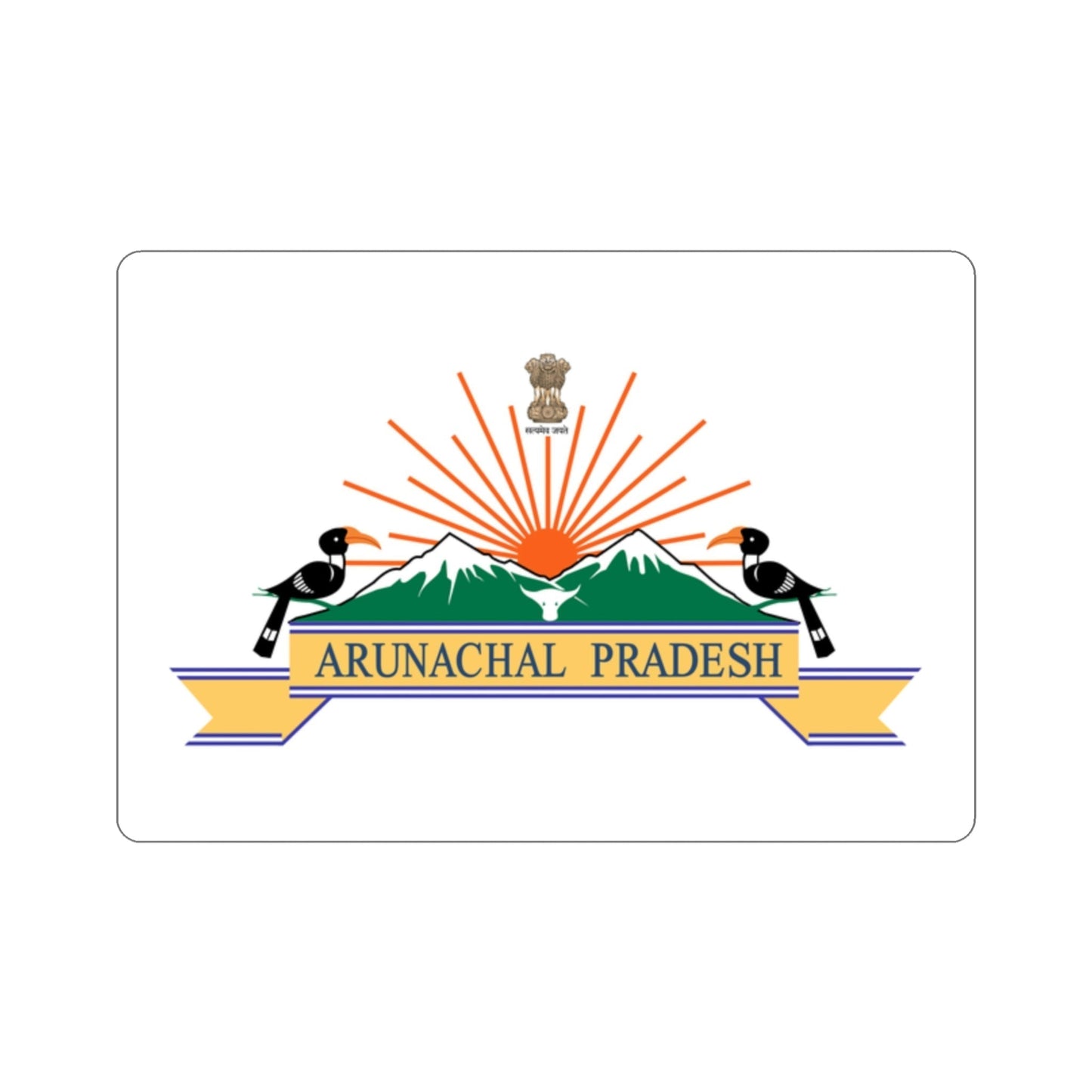 Arunachal Pradesh Flag (India) STICKER Vinyl Die-Cut Decal-2 Inch-The Sticker Space