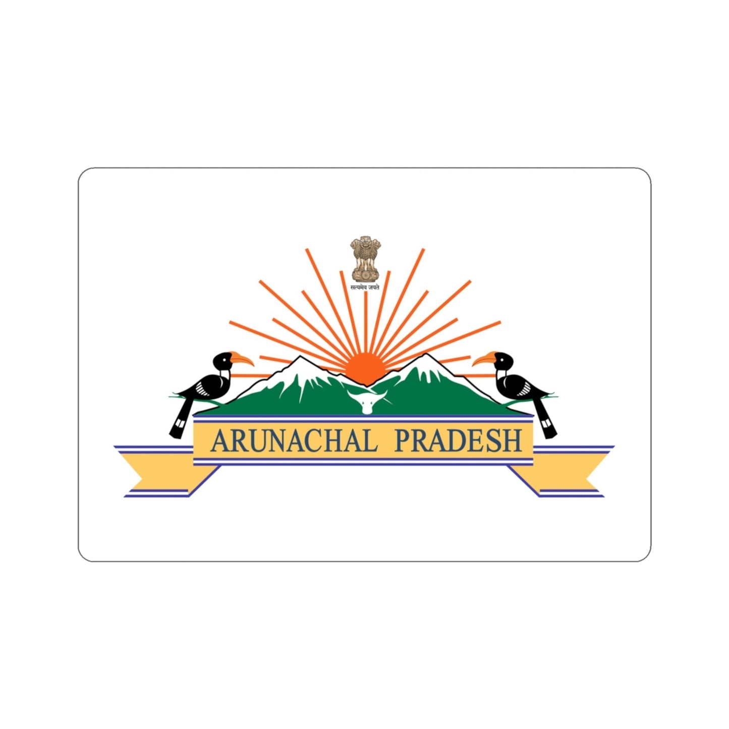 Arunachal Pradesh Flag (India) STICKER Vinyl Die-Cut Decal-3 Inch-The Sticker Space