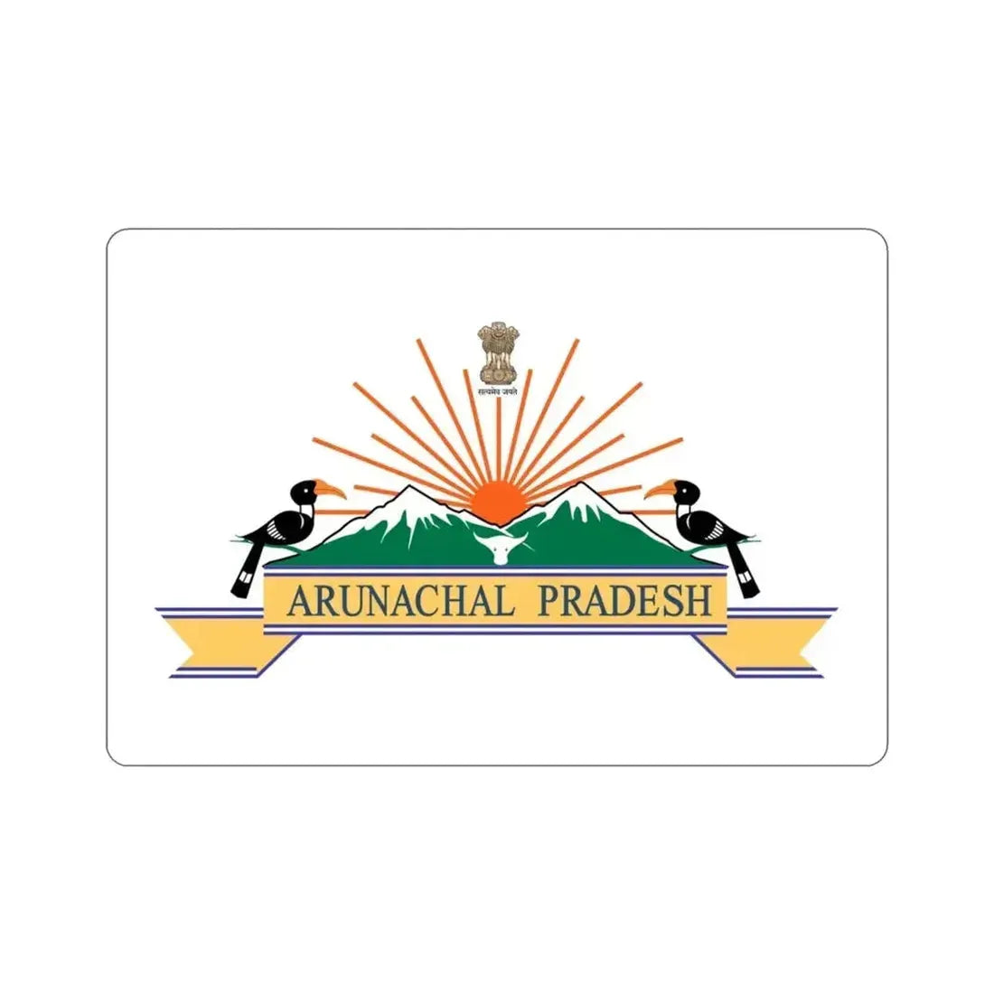 Arunachal Pradesh Flag (India) STICKER Vinyl Die-Cut Decal 3 Inch - The Sticker Space