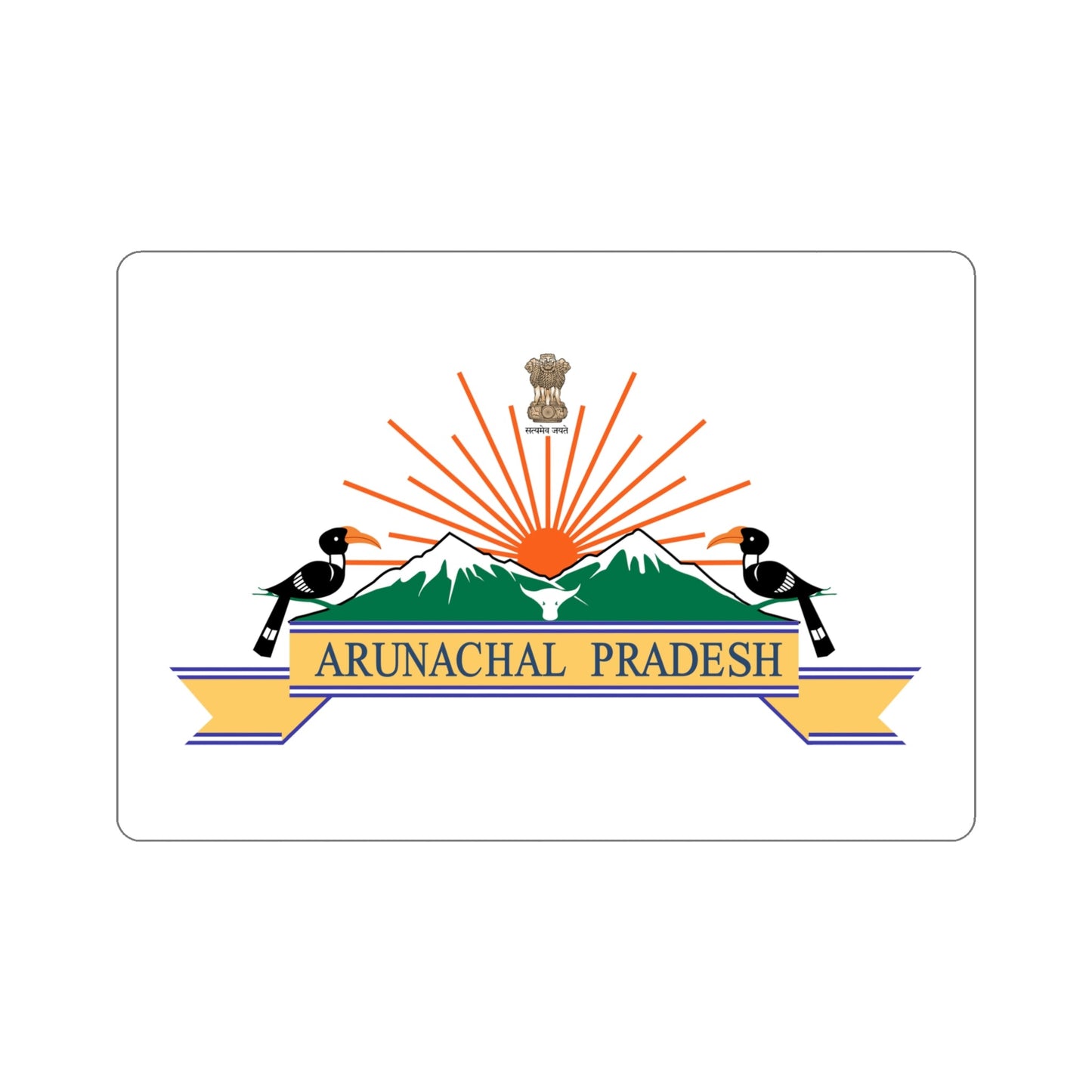 Arunachal Pradesh Flag (India) STICKER Vinyl Die-Cut Decal-5 Inch-The Sticker Space