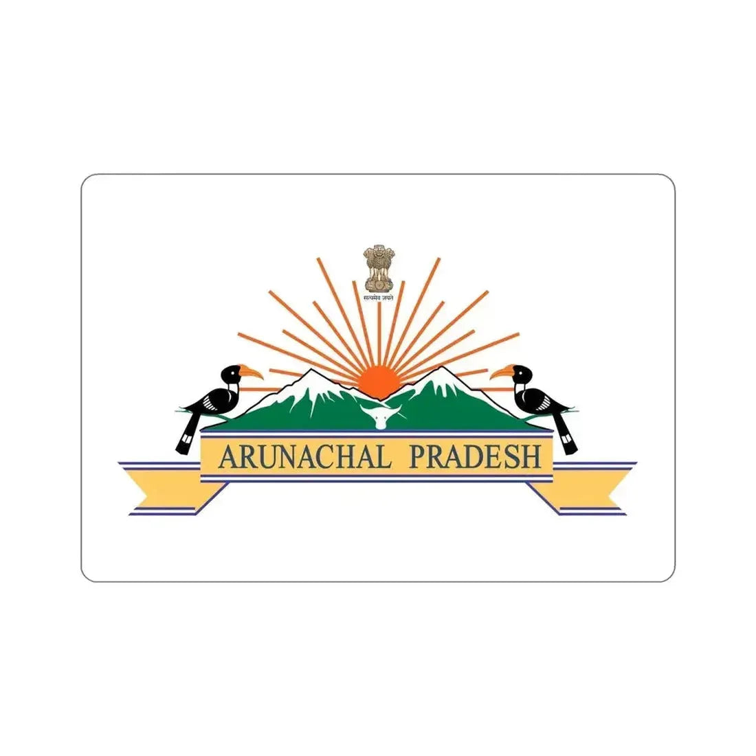 Arunachal Pradesh Flag (India) STICKER Vinyl Die-Cut Decal 6 Inch - The Sticker Space