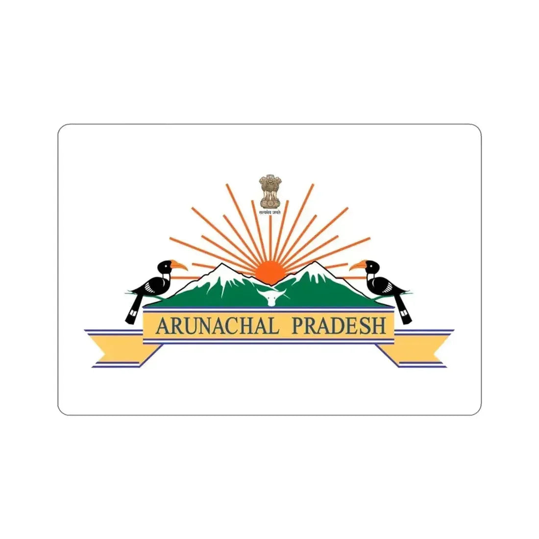 Arunachal Pradesh Flag (India) STICKER Vinyl Die-Cut Decal - The Sticker Space
