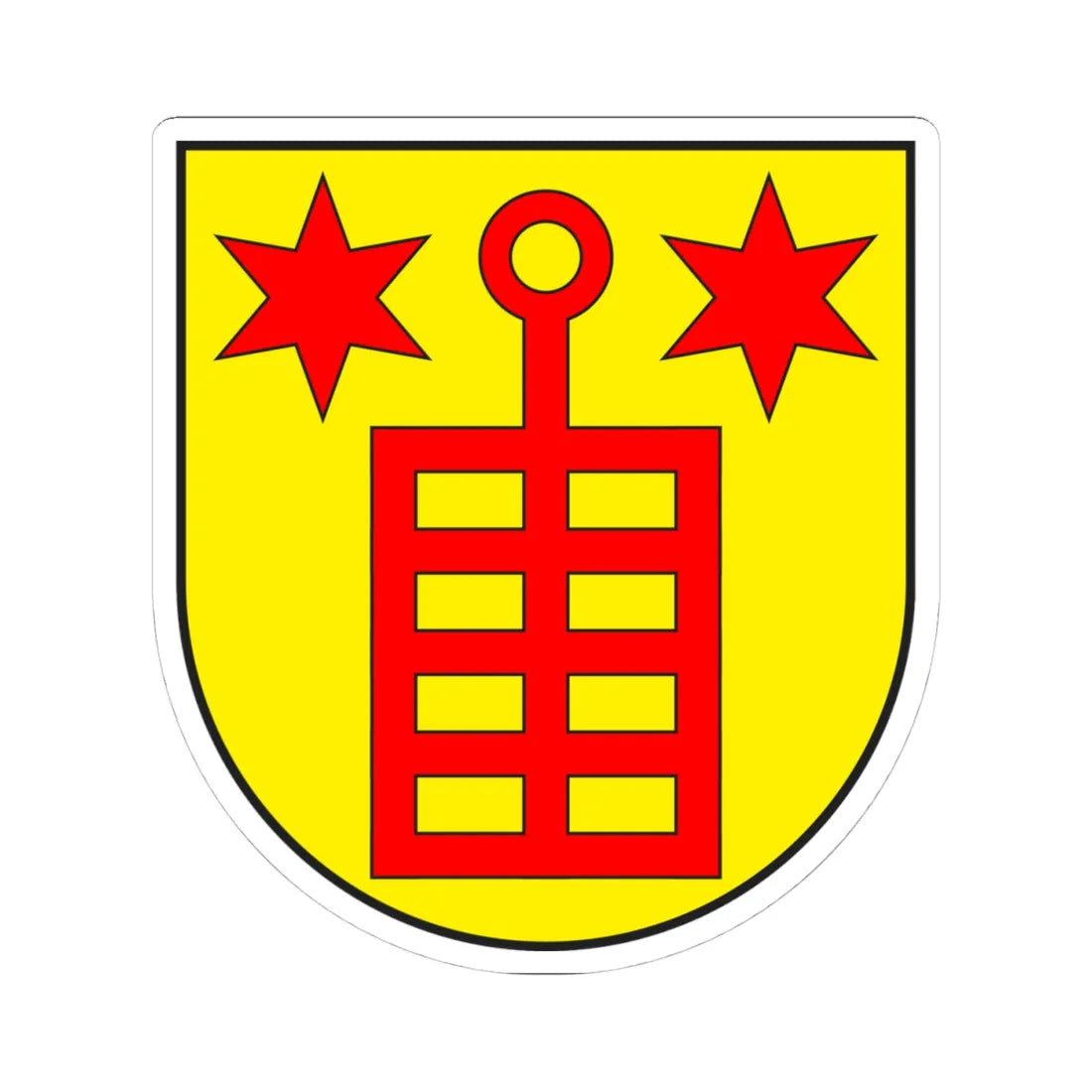 Arvigo wappen (Switzerland) (Coat of Arms) STICKER Vinyl Kiss-Cut Decal 4 Inch White - The Sticker Space