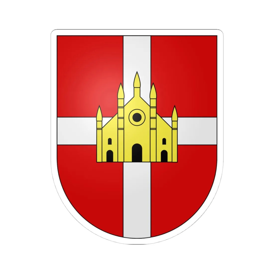 Arzo-coat of arms (Switzerland) (Coat of Arms) STICKER Vinyl Kiss-Cut Decal 4 Inch White - The Sticker Space