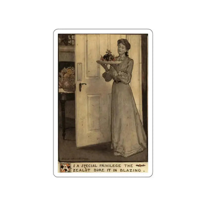 As a Special Privilege the Zealot Bore it in Blazing, Scribner's Magazine illustration, November 1911, 1903 (Magazine Illustration) STICKER Vinyl Die-Cut Decal - The Sticker Space
