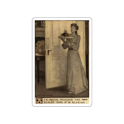 As a Special Privilege the Zealot Bore it in Blazing, Scribner's Magazine illustration, November 1911, 1903 (Magazine Illustration) STICKER Vinyl Die-Cut Decal - The Sticker Space
