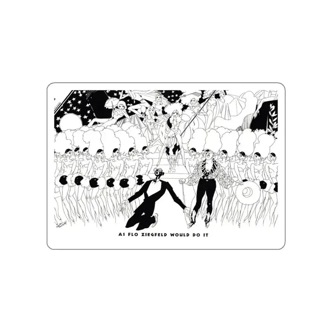 As Flo Ziegfeld Would Do It, Ballyhoo Magazine, November 1931 (Magazine Illustration) STICKER Vinyl Die-Cut Decal White Die-Cut 3 Inch - The Sticker Space