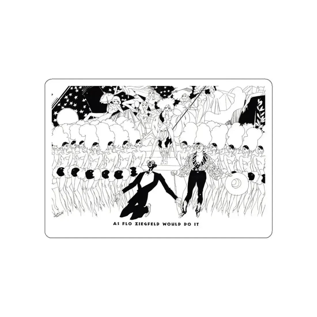 As Flo Ziegfeld Would Do It, Ballyhoo Magazine, November 1931 (Magazine Illustration) STICKER Vinyl Die-Cut Decal White Die-Cut 4 Inch - The Sticker Space