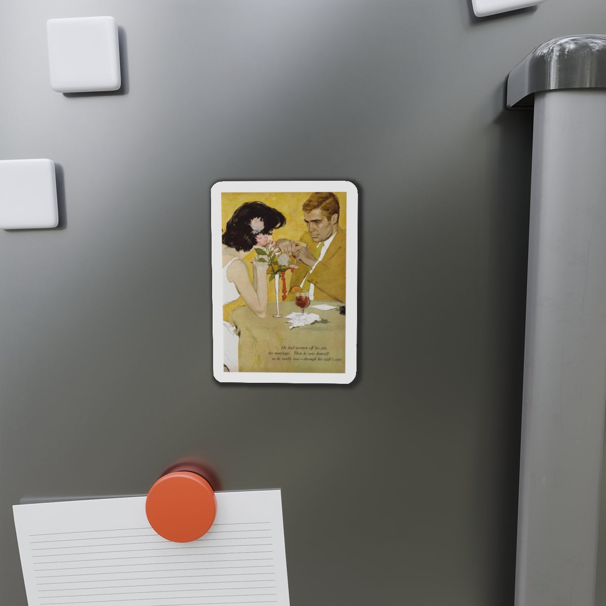 As in A Mirror, Clearly, Redbook, September 1960 (Magazine Illustration) Refrigerator Magnet-The Sticker Space