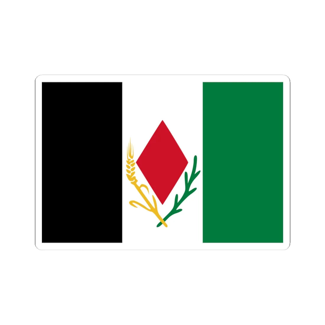 Asad Shufani proposed Palestine flag alt 1 Corrected (Palestine) STICKER Vinyl Kiss-Cut Decal 4 Inch White - The Sticker Space