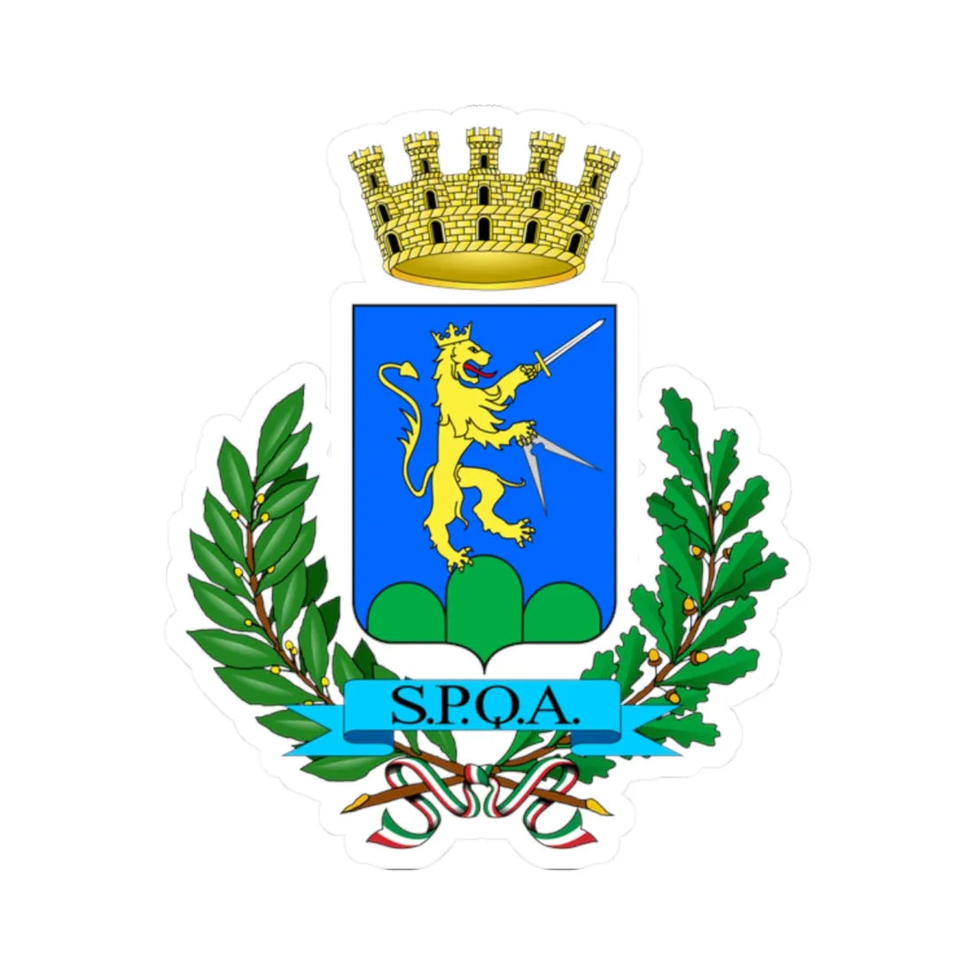 Ascoli Satriano-Stemma (Italy) (Coat of Arms) STICKER Vinyl Kiss-Cut Decal 2 Inch White - The Sticker Space