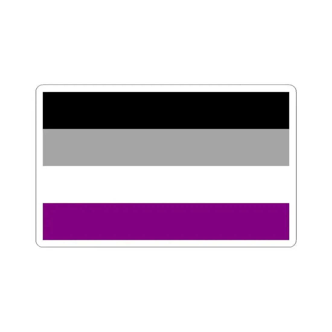 Asexual Pride Flag - STICKER Vinyl Kiss-Cut Decal 3 Inch White - The Sticker Space