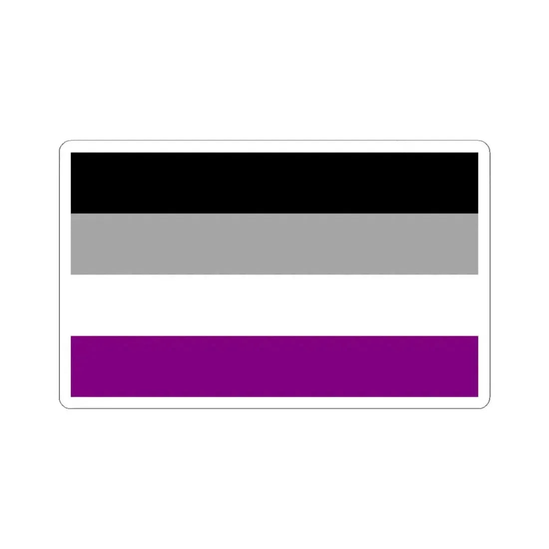 Asexual Pride Flag - STICKER Vinyl Kiss-Cut Decal 4 Inch White - The Sticker Space