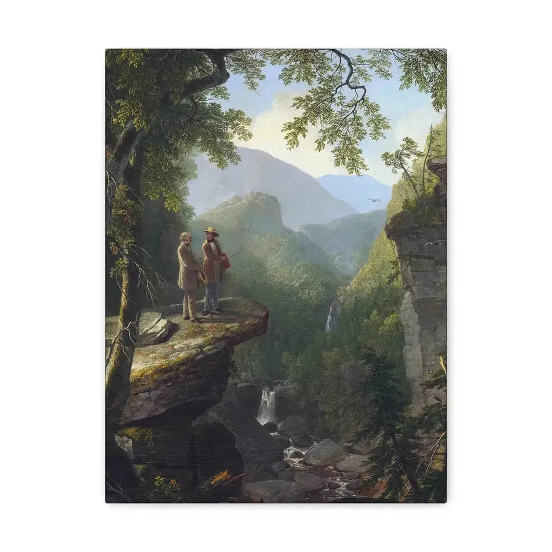 Asher Brown Durand (1796-1886) Kindred Spirits 1849 - Canvas Wall Art 12″ x 16″ 1.25" - The Sticker Space