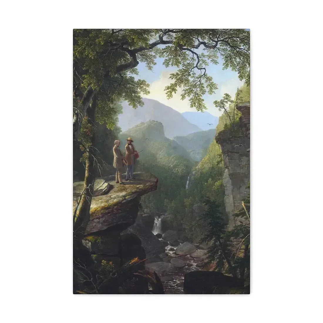 Asher Brown Durand (1796-1886) Kindred Spirits 1849 - Canvas Wall Art 16″ x 24″ 1.25" - The Sticker Space