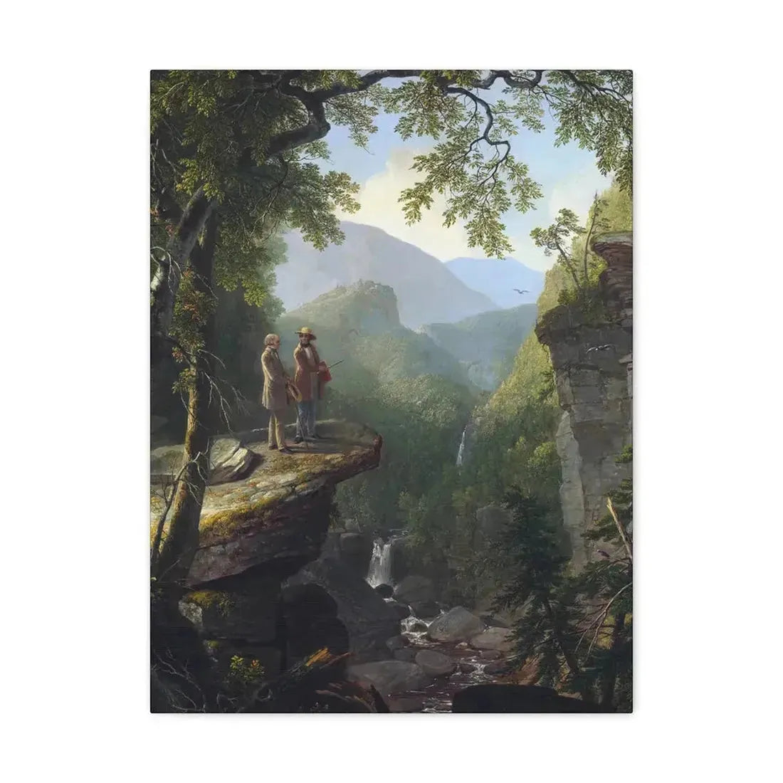 Asher Brown Durand (1796-1886) Kindred Spirits 1849 - Canvas Wall Art 18″ x 24″ 1.25" - The Sticker Space