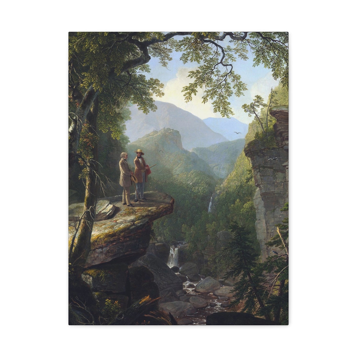 Asher Brown Durand (1796-1886) Kindred Spirits 1849 - Canvas Wall Art-18″ x 24″-The Sticker Space