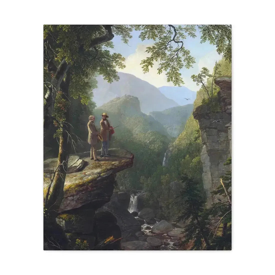 Asher Brown Durand (1796-1886) Kindred Spirits 1849 - Canvas Wall Art 20″ x 24″ 1.25" - The Sticker Space