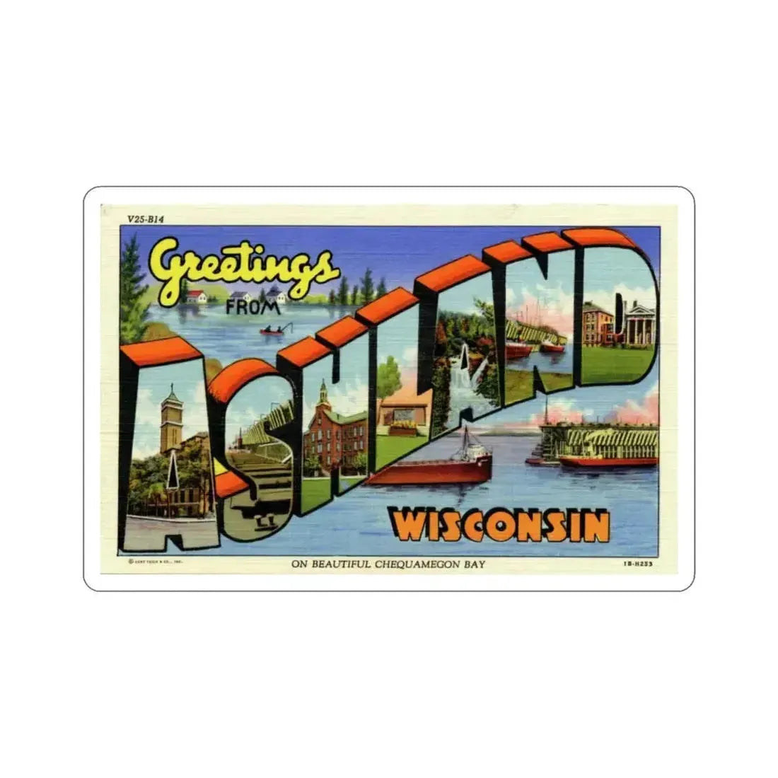Ashland Wisconsin (Greeting Cards) STICKER Vinyl Die-Cut Decal 5 Inch - The Sticker Space