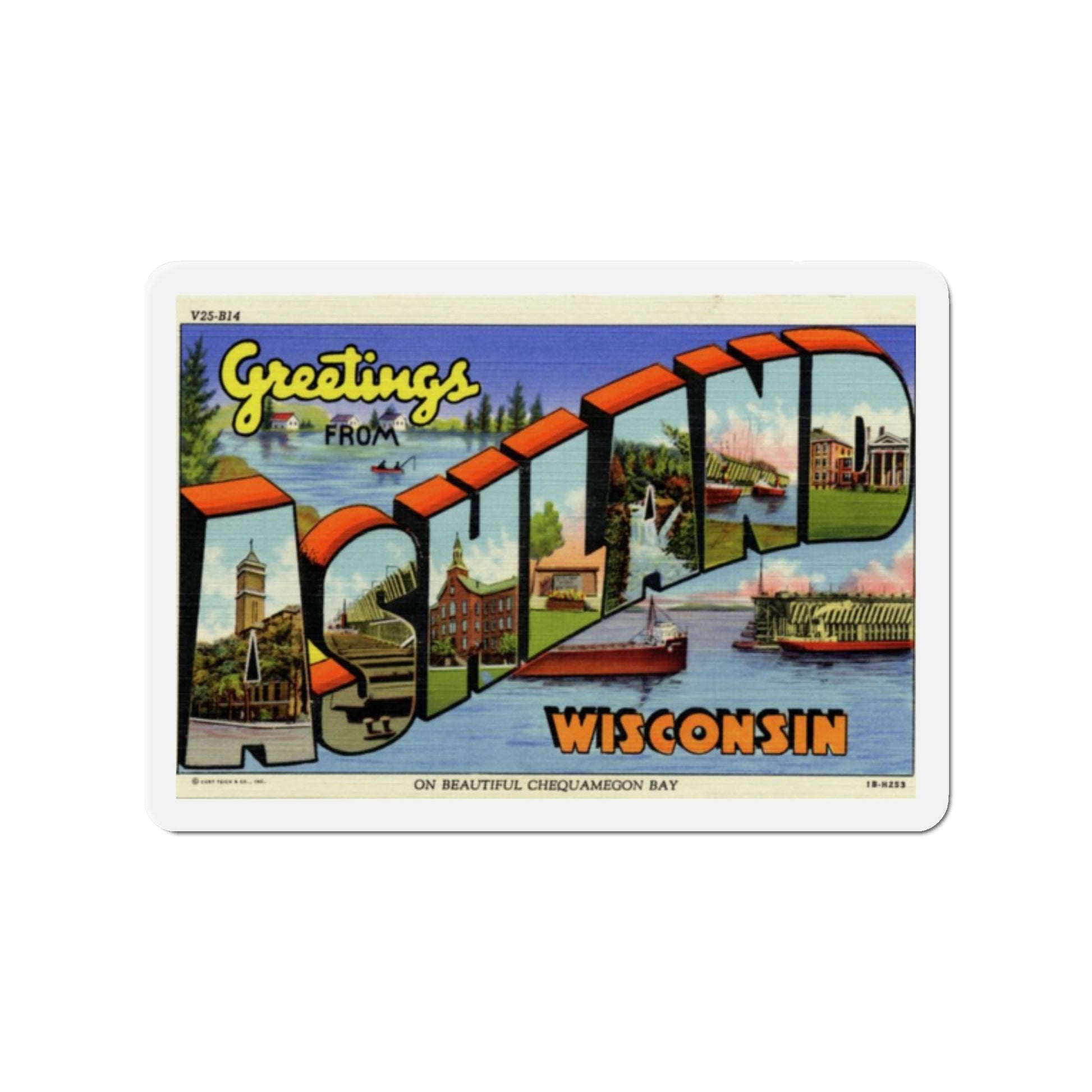 Ashland Wisconsin (Greeting Postcards) Die-Cut Magnet-2" x 2"-The Sticker Space