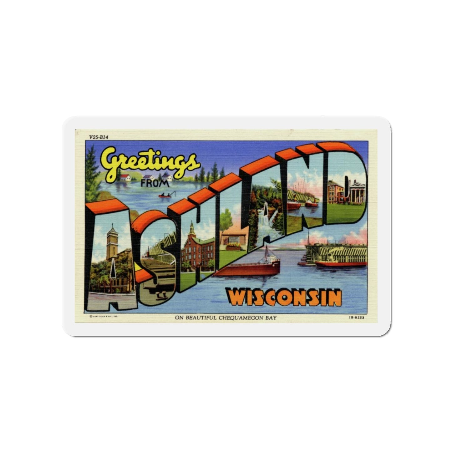 Ashland Wisconsin (Greeting Postcards) Die-Cut Magnet-4" x 4"-The Sticker Space