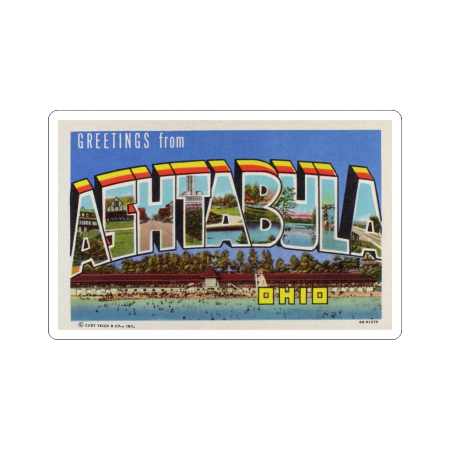 Ashtabula Ohio (Greeting Cards) STICKER Vinyl Die-Cut Decal-2 Inch-The Sticker Space