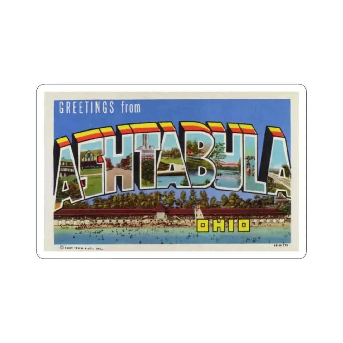 Ashtabula Ohio (Greeting Cards) STICKER Vinyl Die-Cut Decal 2 Inch - The Sticker Space