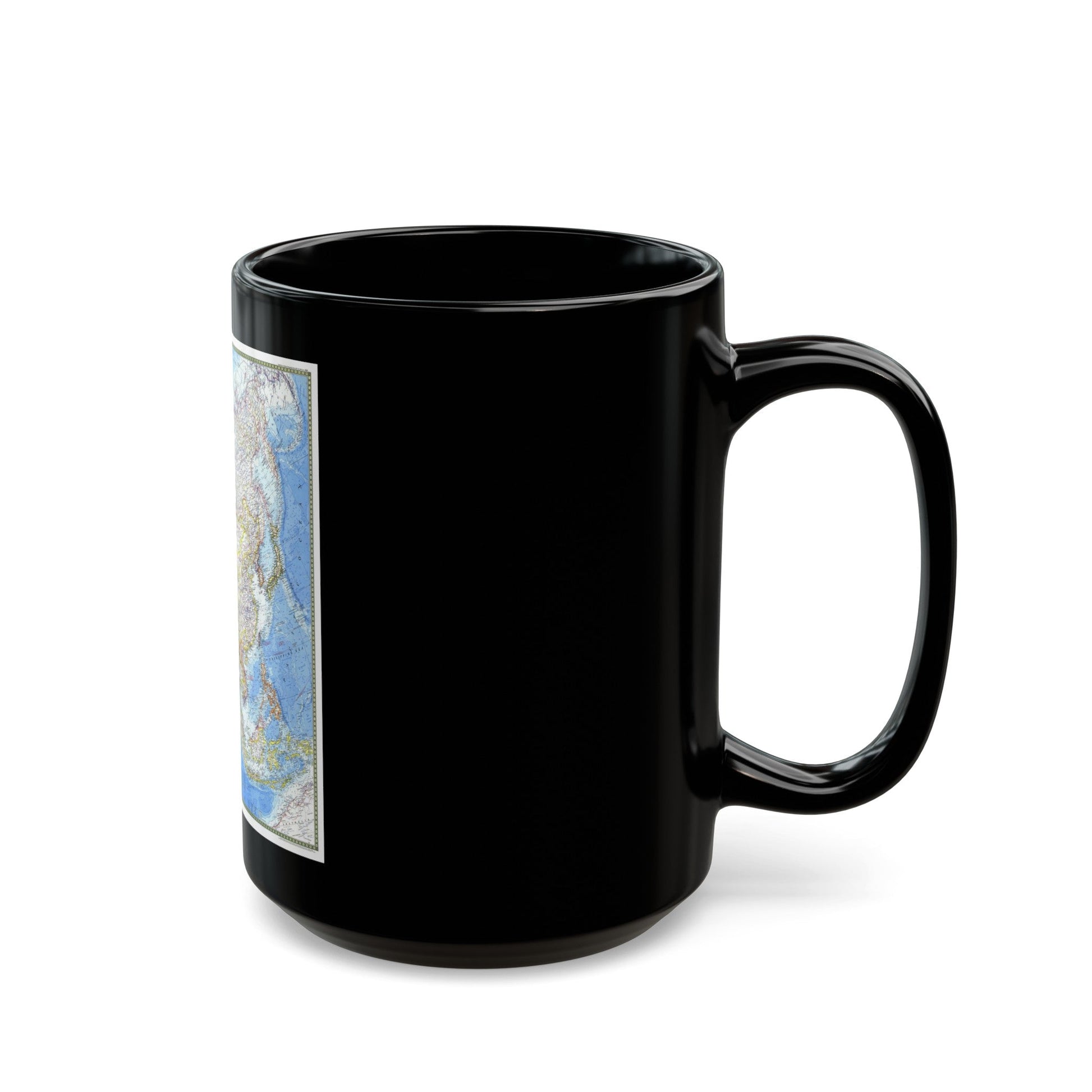 Asia (1971) (Map) Black Coffee Mug-The Sticker Space