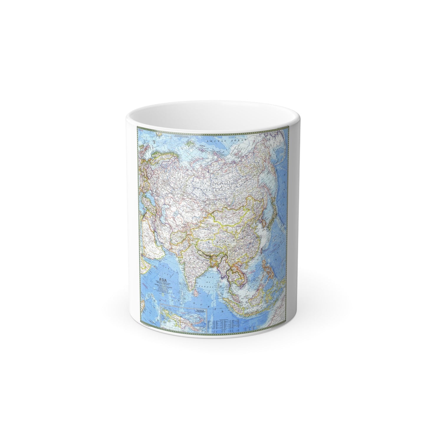 Asia (1971) (Map) Color Changing Mug 11oz-11oz-The Sticker Space