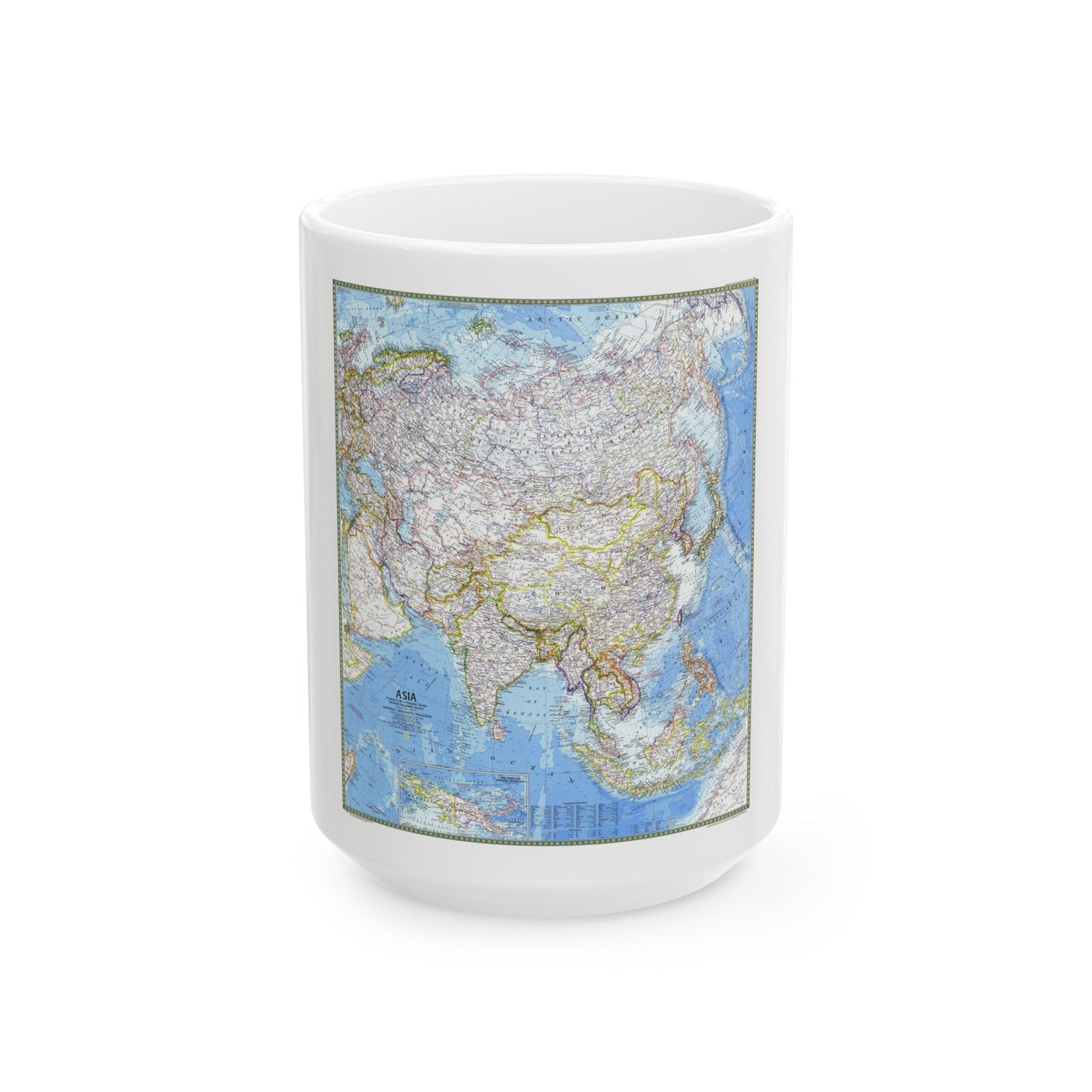 Asia (1971) (Map) White Coffee Mug-15oz-The Sticker Space