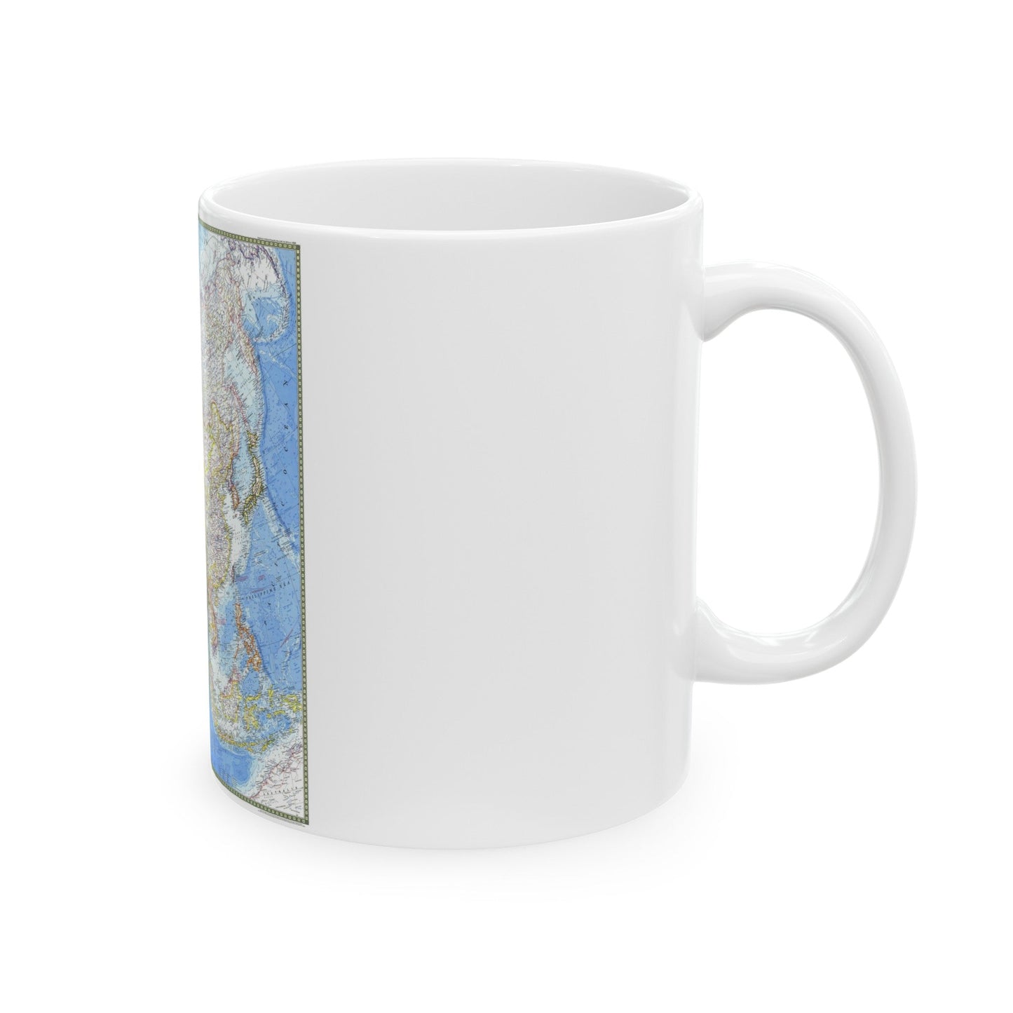 Asia (1971) (Map) White Coffee Mug-The Sticker Space