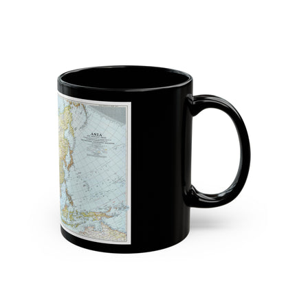 Asia and Adjacent Areas (1942) (Map) Black Coffee Mug-The Sticker Space