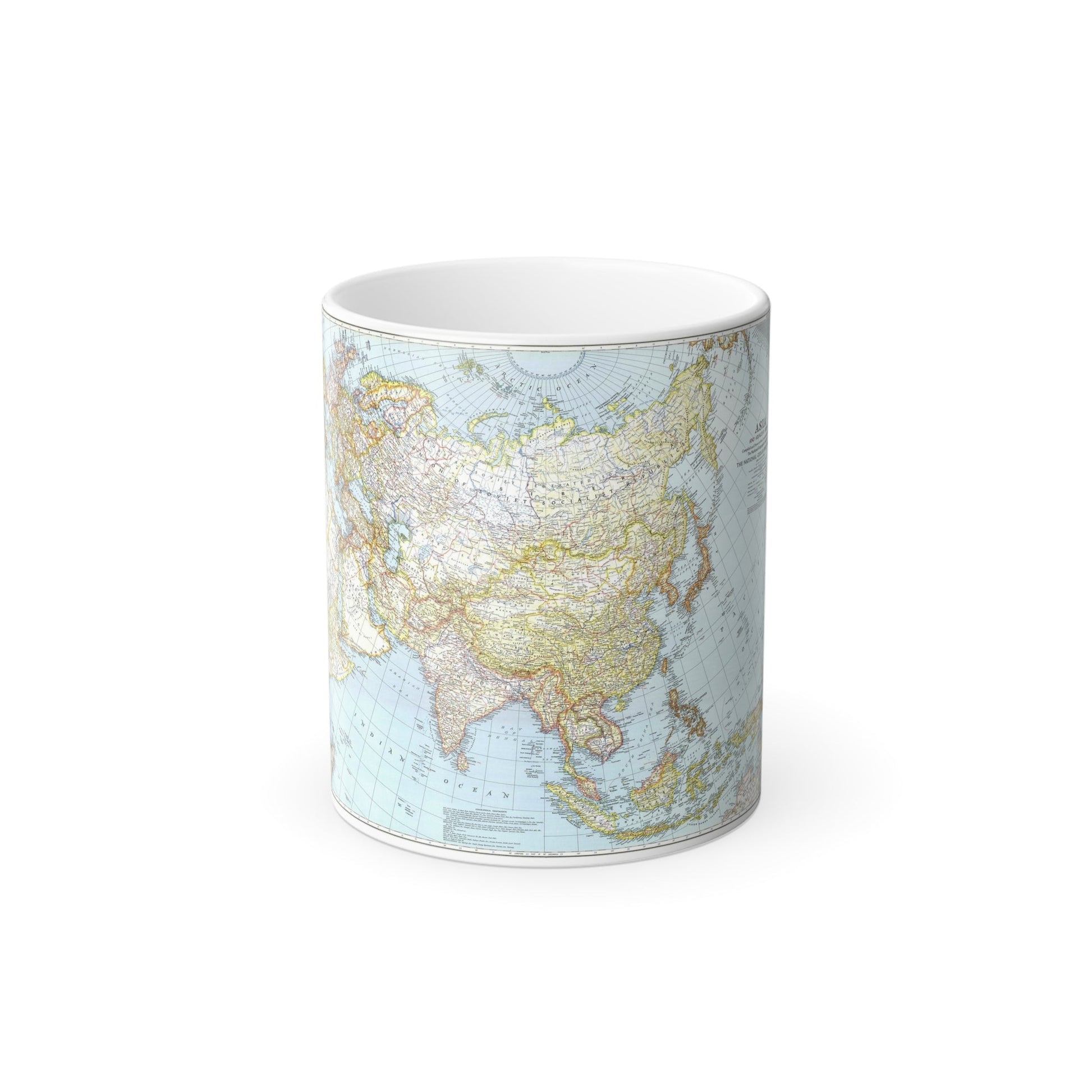 Asia and Adjacent Areas (1942) (Map) Color Changing Mug 11oz-11oz-The Sticker Space