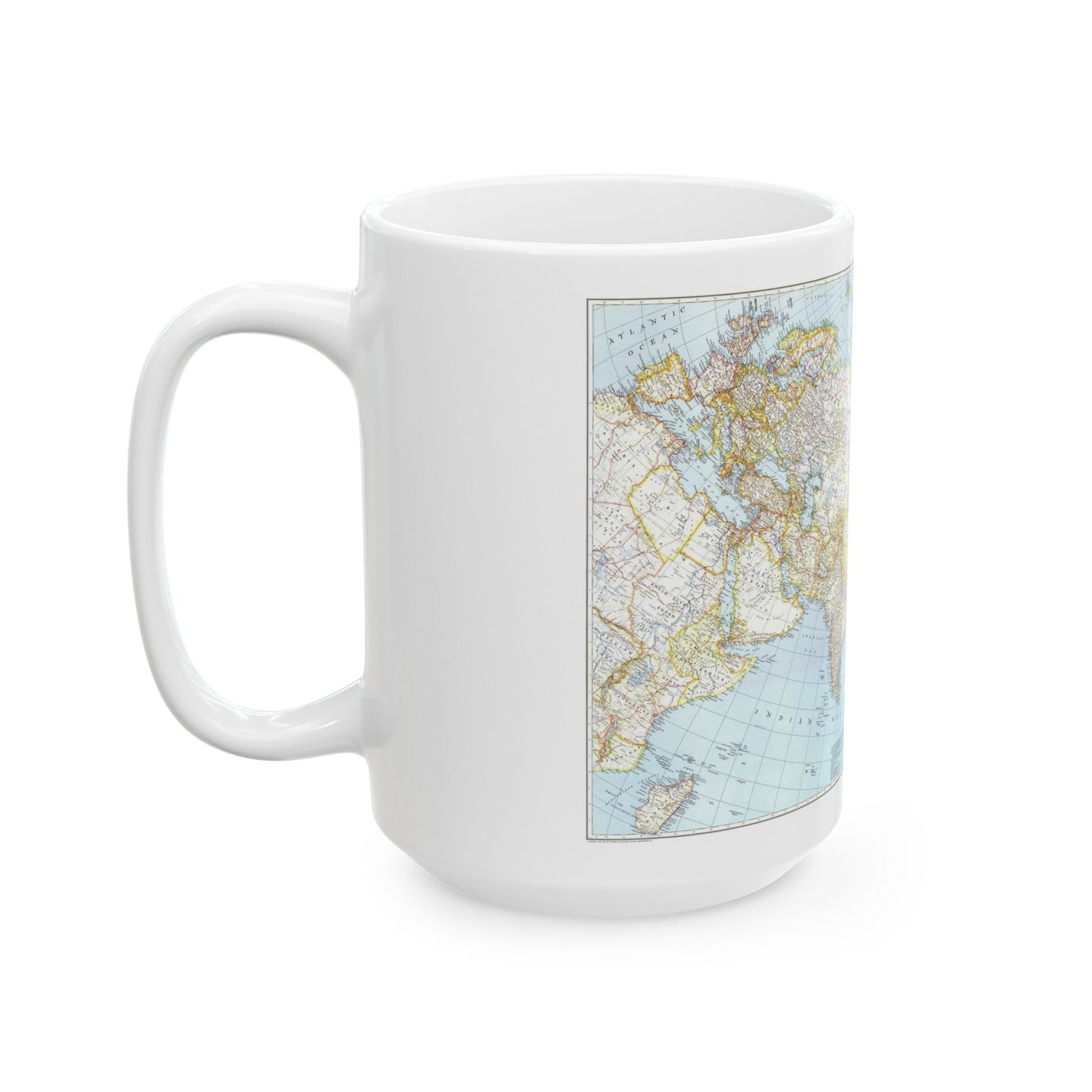 Asia and Adjacent Areas (1942) (Map) White Coffee Mug-The Sticker Space