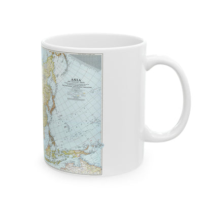 Asia and Adjacent Areas (1942) (Map) White Coffee Mug-The Sticker Space