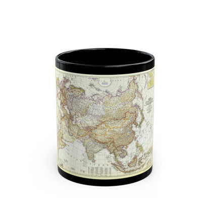 Asia and Adjacent Areas (1951) (Map) Black Coffee Mug-11oz-The Sticker Space