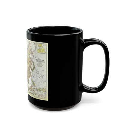 Asia and Adjacent Areas (1951) (Map) Black Coffee Mug-The Sticker Space