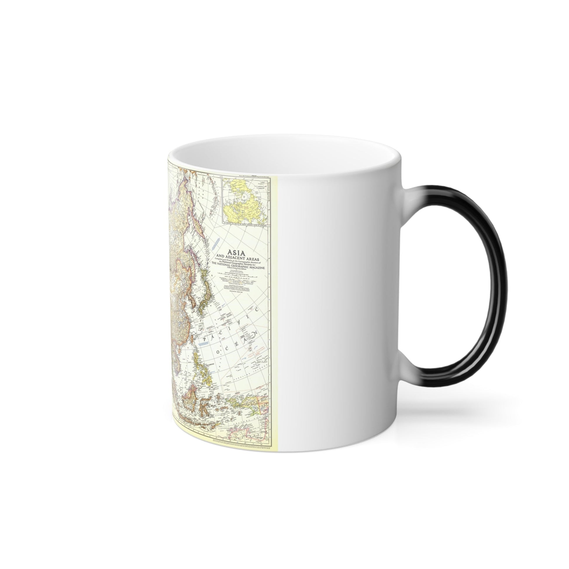 Asia and Adjacent Areas (1951) (Map) Color Changing Mug 11oz-11oz-The Sticker Space