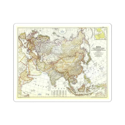 Asia and Adjacent Areas (1951) (Map) STICKER Vinyl Kiss-Cut Decal 2 Inch White - The Sticker Space