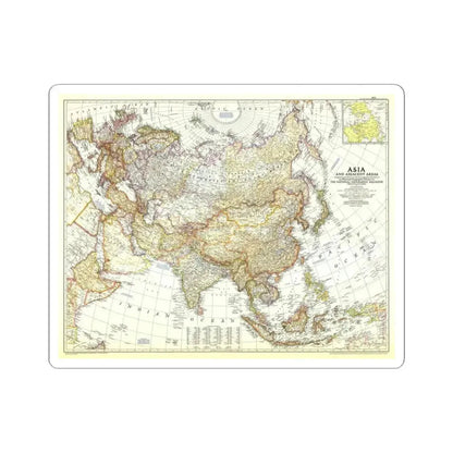Asia and Adjacent Areas (1951) (Map) STICKER Vinyl Kiss-Cut Decal 4 Inch White - The Sticker Space