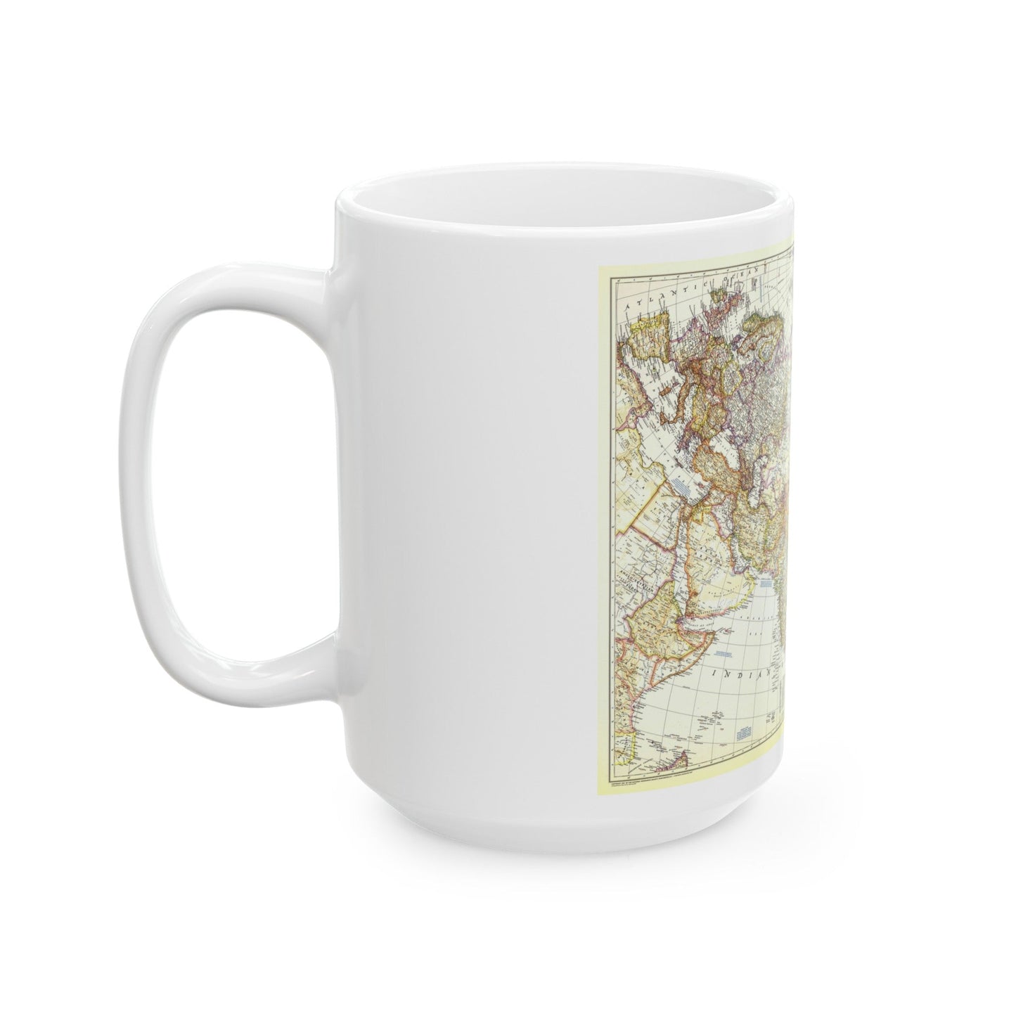 Asia and Adjacent Areas (1951) (Map) White Coffee Mug-The Sticker Space