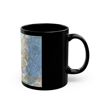 Asia and Adjacent Areas (1959) (Map) Black Coffee Mug-The Sticker Space