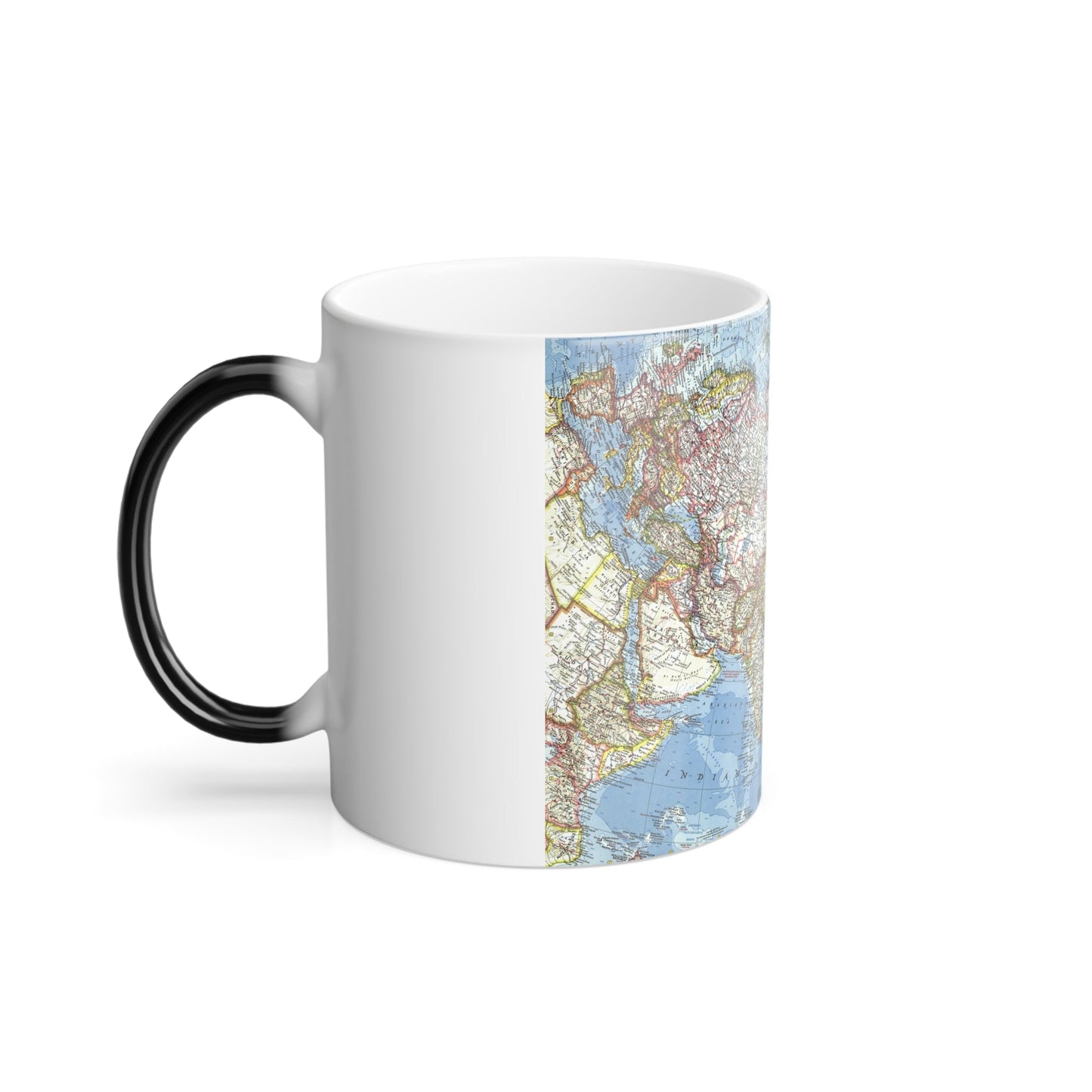 Asia and Adjacent Areas (1959) (Map) Color Changing Mug 11oz-11oz-The Sticker Space