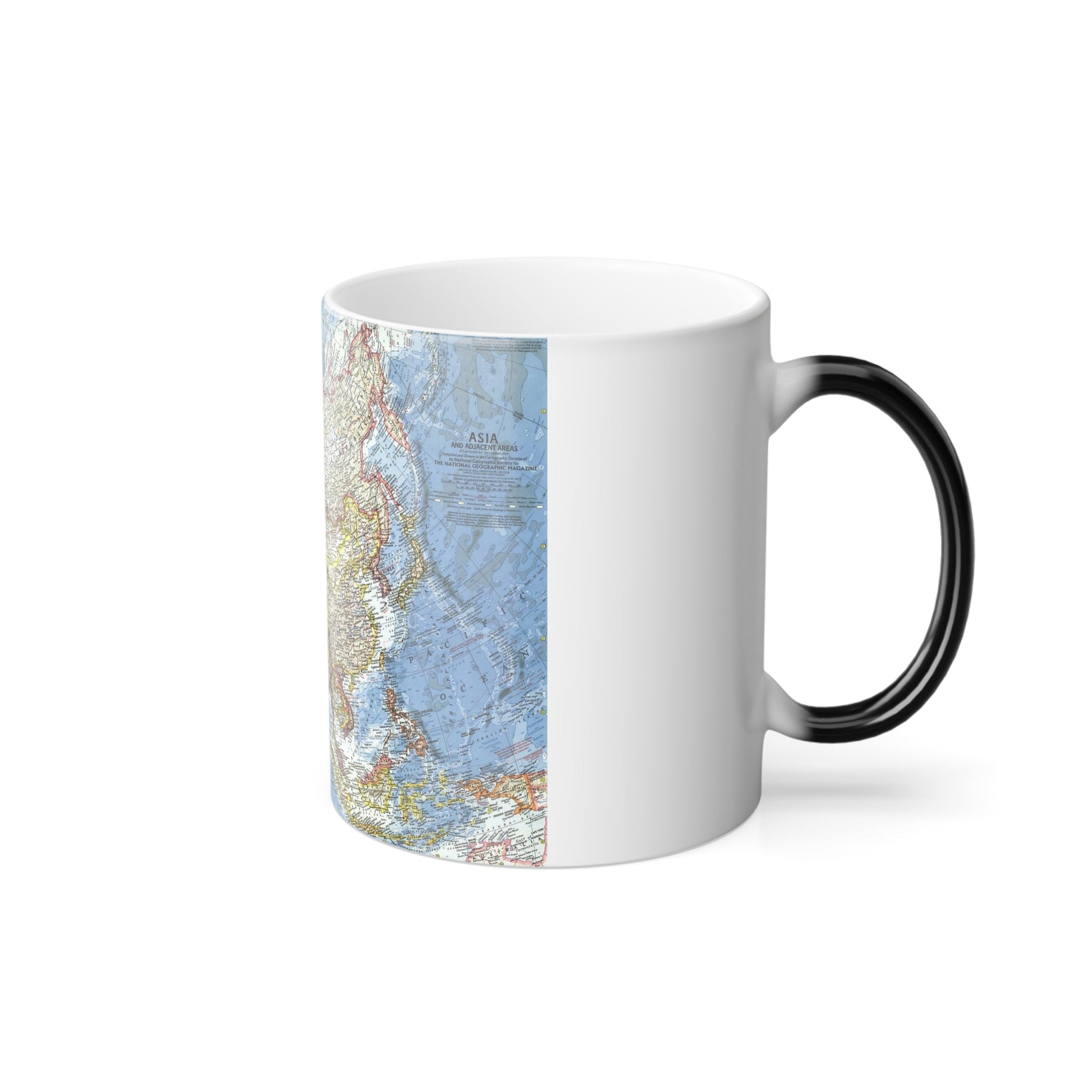 Asia and Adjacent Areas (1959) (Map) Color Changing Mug 11oz-11oz-The Sticker Space