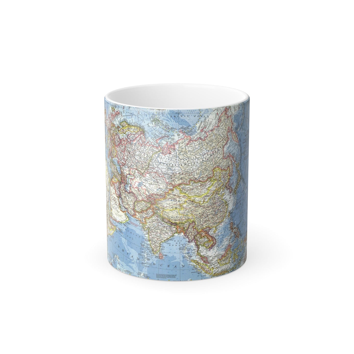 Asia and Adjacent Areas (1959) (Map) Color Changing Mug 11oz-11oz-The Sticker Space