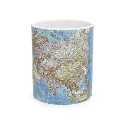 Asia and Adjacent Areas (1959) (Map) White Coffee Mug-11oz-The Sticker Space