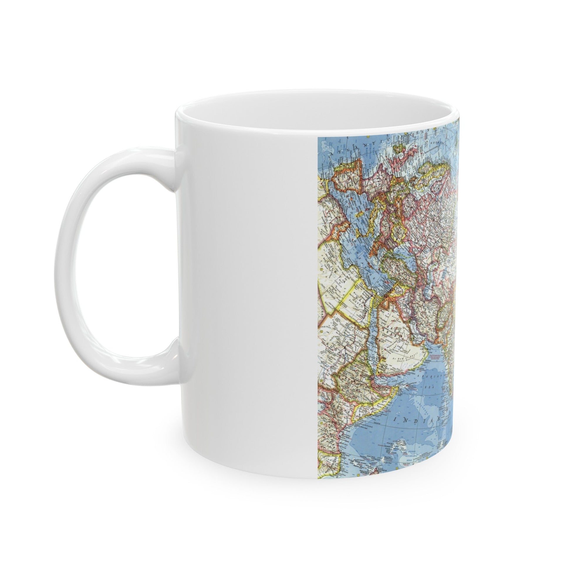 Asia and Adjacent Areas (1959) (Map) White Coffee Mug-The Sticker Space