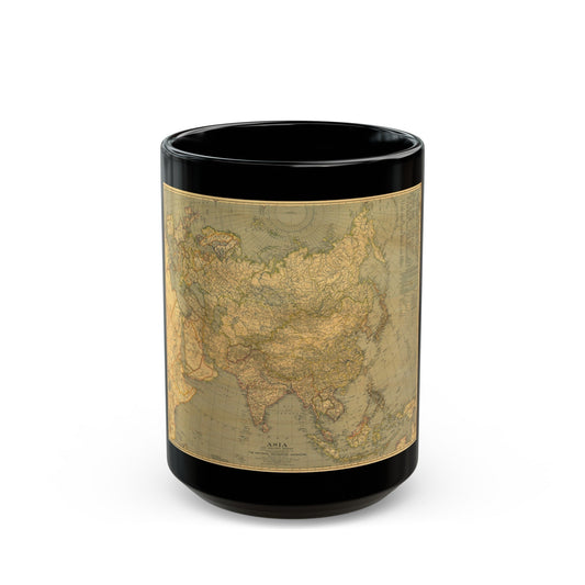 Asia and Adjacent Regions (1933) (Map) Black Coffee Mug-15oz-The Sticker Space